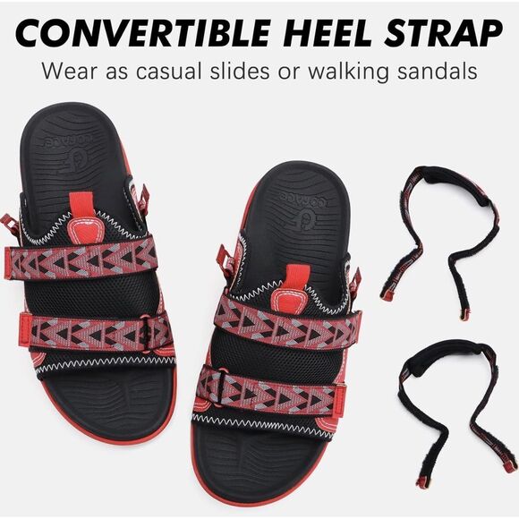 COFACE Men's Size 13 Slide Sandals with Arch Support Removable Ankle Strap NWT - Picture 8 of 9